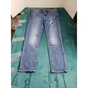 Gap Jeans Size 27 Womens Blue Denim Stretch Pants Mid Rise Girlfriend Ankle